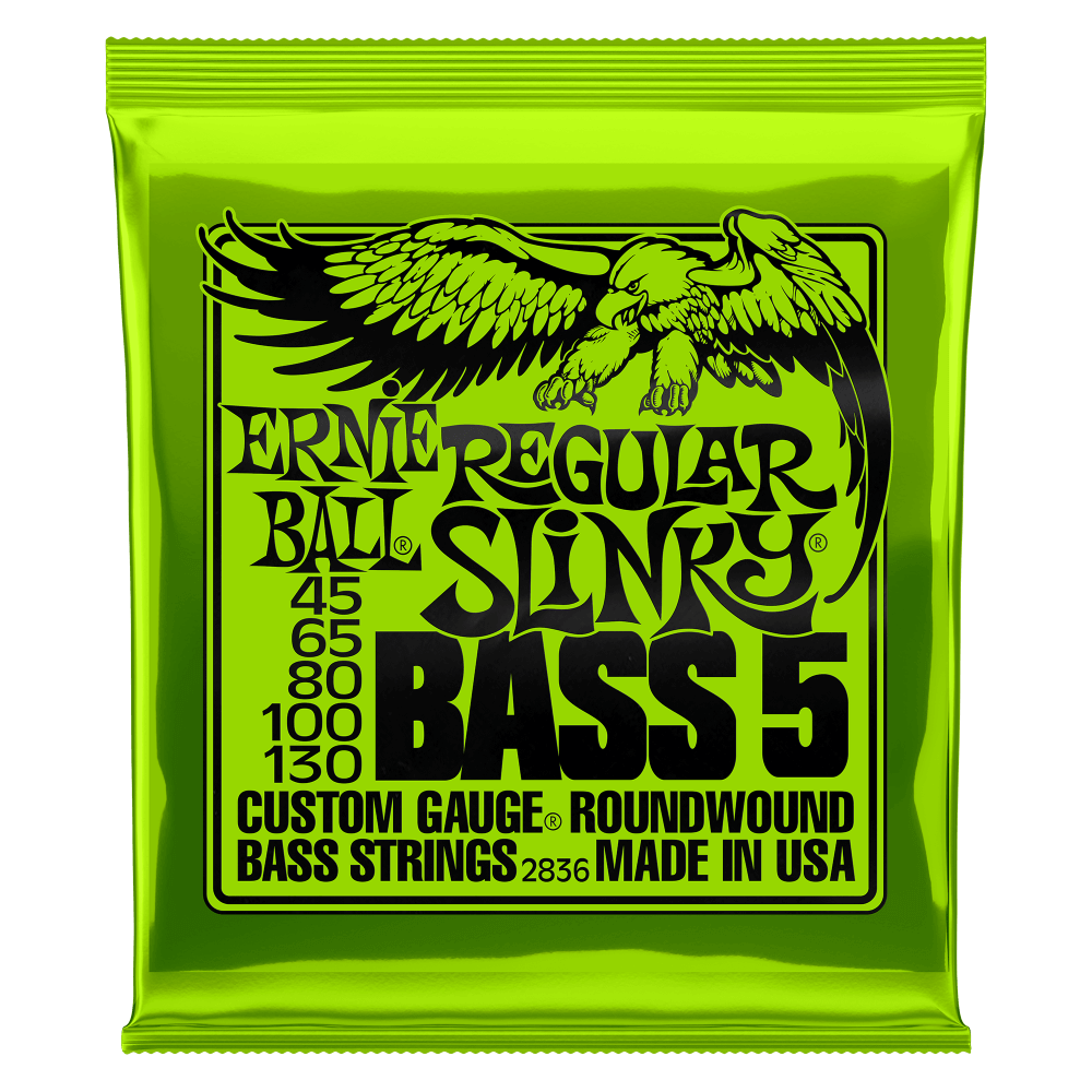 Cuerdas para bajo eléctrico de 5 cuerdas marca Ernie Ball, calibre 45-130