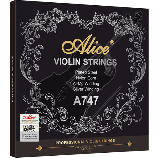 Cuerdas para violín marca Alice, cuerda de nylon