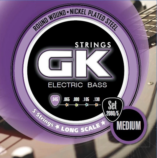 Cuerdas para bajo eléctrico de 5 cuerdas marca GK, calibre 45-130