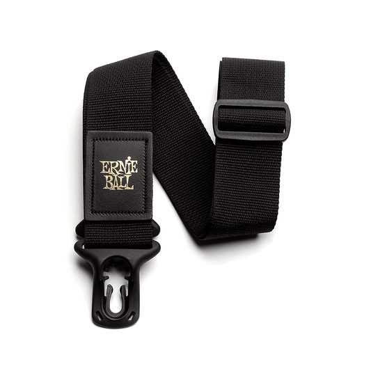 Cincho para guitarra, bajo y regionales marca Ernie Ball serie Polylock, color negro