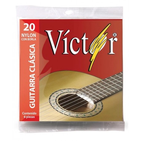 Cuerdas para guitarra clásica marca Victor, con borla, tensión media